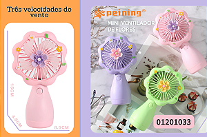 Mini ventilador de flores Três velocidades do vento
