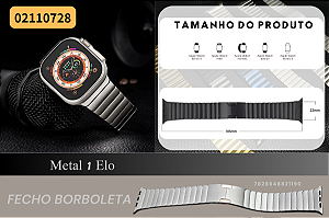 Pulseira Aço Titanium Para Apple Watch 38mm/41mm/45mm/49mm
