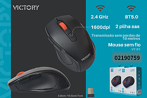 Mouse sem fio Dual Mode (2.4G e Bluetooth) Victory VT-01