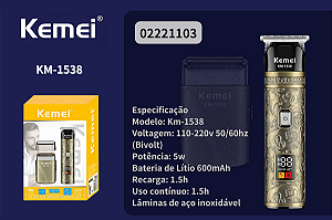 Máquina de Cortar Cabelo Profissional Km-1538