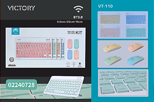 Conjunto de Teclado e Mouse Sem Fio Bluetooth VT-110