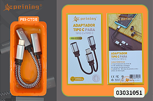 Adaptador Tipo-C PEI-CT05 Carregamento e Áudio Simultâneo