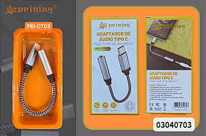 Adaptador de Áudio Tipo C para P2 (3.5mm) PEI-CT03
