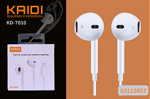 Fones de ouvido estéreo Kaidi KD-7010 Lightning