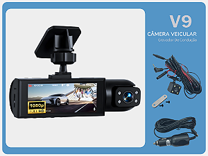 Câmera Veicular V9 Gravador De Condução Com Tela Full Hd Dvr