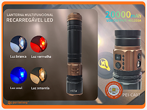 Lanterna de alta potência com zoom em quatro cores PEI-CA07