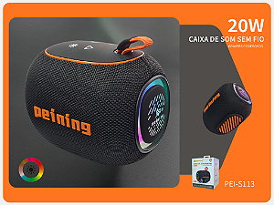 CAIXA DE SOM SEM FIO GRAVES PODEROSOS 20W PEI-S113