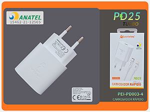 Carregador Turbo 25W Tipo-C PEI-PD003-4