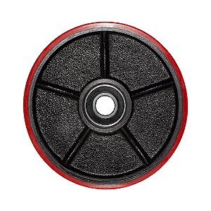 RODA DIRECIONAL EM PU P/ PALETEIRA (180X50MM) - COM ROLAMENTO