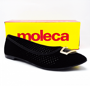 Sapatilha Moleca Nobuck Preto Microfuros