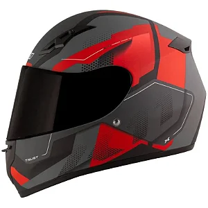 Capacete X11 Trust Pro Transit - Cinza/Vermelho Fosco Tam: 62