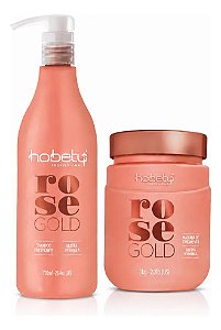 Kit Capilar Hobety Rose Gold Fortalecimento 2 Unidades 750ml