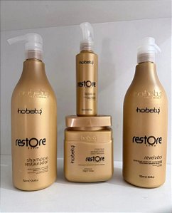 Kit Hobety Restore Line Shampoo, Máscara, Revelador E Leave-