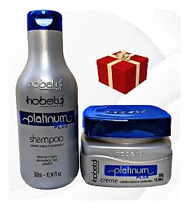 Kit Platinum Plus Hobety - Shampoo + Máscara Matizadora 300g Hobety Profissional Matizador (inclui: É Kit)