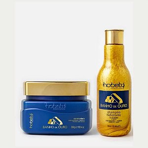 Kit Hobety Banho De Ouro Shampoo 300ml+mascara 300g Original Hobety Banho De Ouro Restauração (inclui: É Kit)