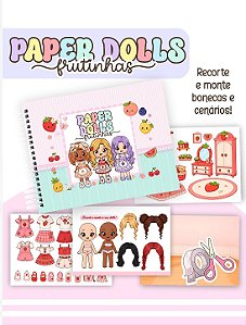 LIVRO DE RECORTAR, COLAR E BRINCAR - PAPER DOLLS FRUTINHAS INTERATIVO A5 CAPA DURA