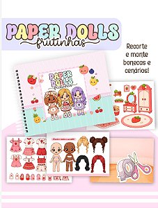 LIVRO DE RECORTAR, COLAR E BRINCAR - PAPER DOLLS FRUTINHAS INTERATIVO A5 CAPA DURA