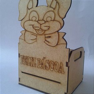 Caixote Coelho Páscoa 10cm.