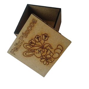 Caixinha 8x8 mdf Feliz Páscoa