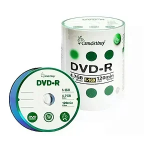 100 Mídia Virgem Dvd Smartbuy Logo Verde 4.7gb 120min Dvdr
