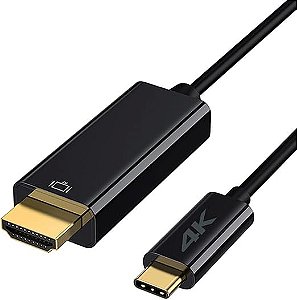 Cabo Tipo C Macho Para Hdmi Macho USB-C 4K 3 Metros Preto