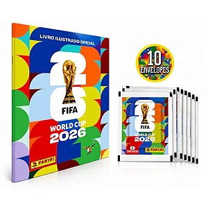 Kit da Copa do Mundo FIFA 2026: Brochura + 70 figurinhas + 10 pacotes colecionáveis ​​originais