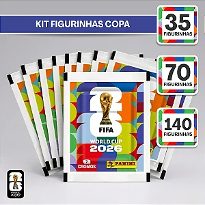 Pacotes de figurinhas do álbum original da Copa do Mundo FIFA 2026 da Panini.