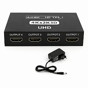 Divisor Splitter HDMI 1x4 4k Ultra HD ativo com fonte Conex