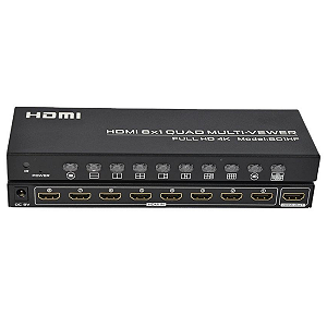 Switch Multi-viewer 8x1 Quad Inteligente 2.0 4K 8 imagens em 1 tela Conex