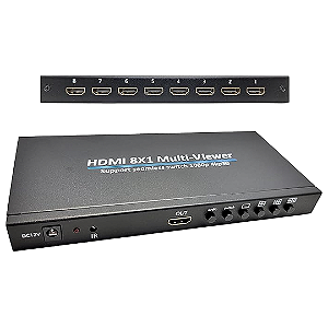 Switch Multi-viewer 8x1 Quad Inteligente 2.0 4K 8 imagens em 1 tela Conex
