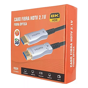Cabo Hdmi 2.1 8k 90m Fibra Óptica Blindado Capa Removível