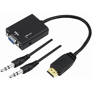Cabo Conversor Adaptador Hdmi Para Vga Com Saída P2 Áudio