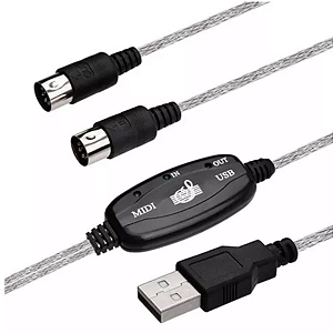 Cabo USB Midi Profissional Para Teclado Musical