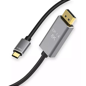 Cabo TYPE C Para DISPLAYPORT 8K - 1,8 Metros