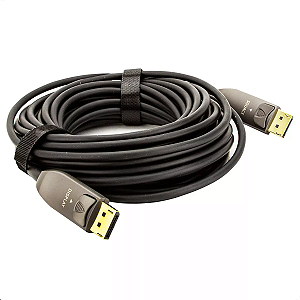 Cabo Fibra Displayport 8K 10 metros Profissional Blindado