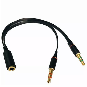 Cabo P3 Femea Para Fone e Microfone
