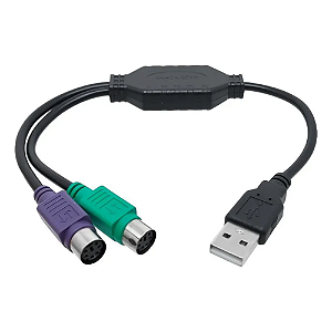Cabo Adaptador USB Para PS2 Mouse E Teclado