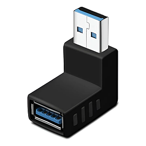 Adaptador Usb 90 Graus Emenda 3.0 Femea X Macho Preto