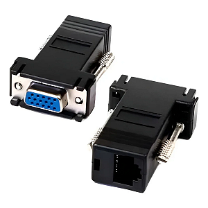 Adaptador Extensor Vga Femea Para Rj45 Femea 30 Metros