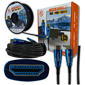 Cabo Hdmi 2.0 4k Fibra Optica Com Malha - 70 Metros