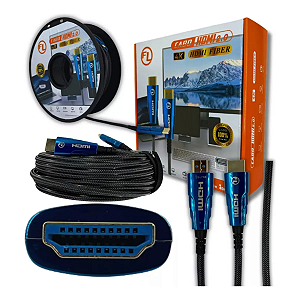 Cabo Hdmi 2.0 4k Fibra Optica Com Malha - 100 Metros