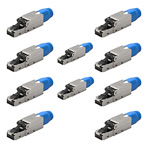 Conector Rj45 Cat8/cat7 Stp Blindado 40gb 2000mhz Kit Com 10