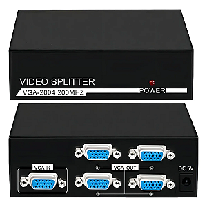 Splitter Vga 1 X 4 - Amplificador De Sinal Vga 1 X 4
