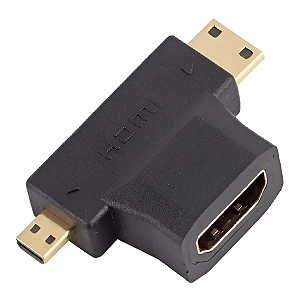 Adaptador Hdmi Femea Para Mini E Micro Hdmi Macho 3 Em 1
