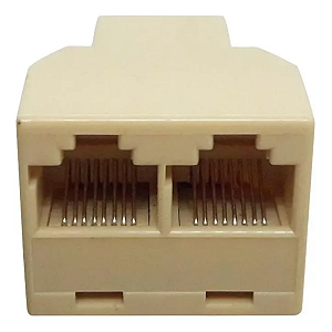Adaptador Duplicador Para Cabo De Rede Rj45 Fêmeas Bege