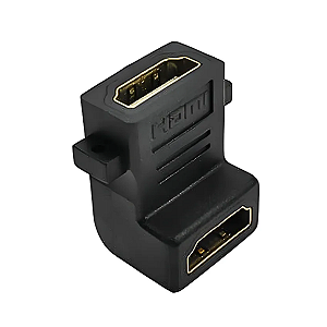 Adaptador Emenda Hdmi Fêmea X Fêmea L 90o Graus Plug Painel