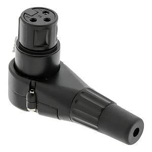 Conector Xlr Femea 90graus Profissonal Em L Preto