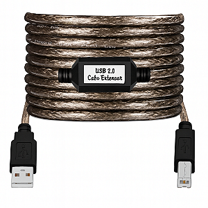 Cabo Usb 2.0 A-b Para Impressora Blindado Ativo Pro - 10m Preto