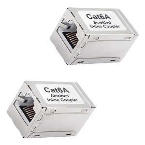 Adaptador Emenda Cat6a Blindado 10gbps 500mhz Ethernet Pro