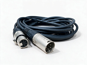Cabo XLR DMX 5 Pinos Macho x Fêmea 5M Profissional